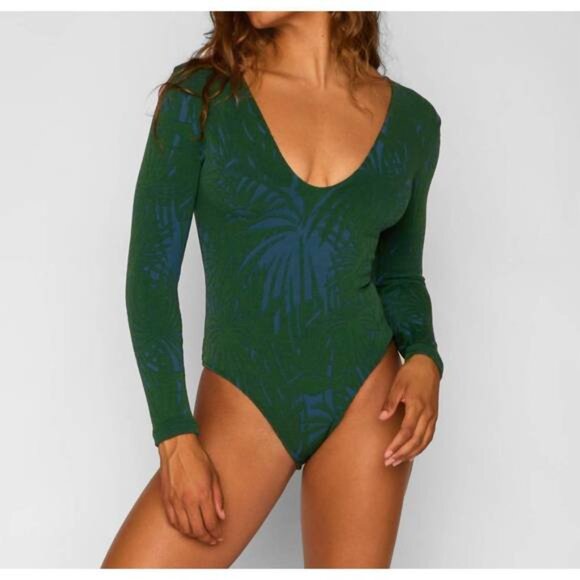 Seea Valentina Surf Suit in Jardim Beach Swimsuit Blue Green Women's Sz M B25 - Picture 2 of 10